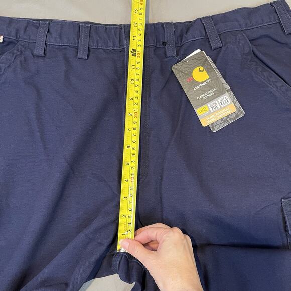 NEW Carhartt CAT 2 Mens 44x34 Dark Blue Flame Resistant Cargo Pants Original Fit - Picture 8 of 9